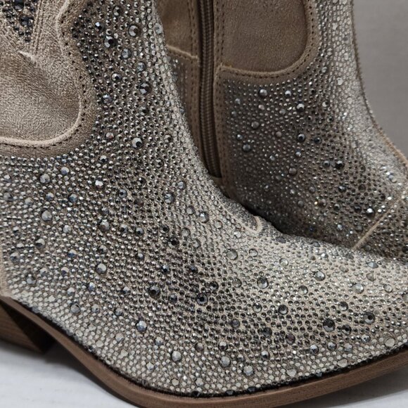 New Madden NYC Tall Embroidered Western Boots w/Stones Sparkle - Glitter Size 10 - Picture 3 of 9